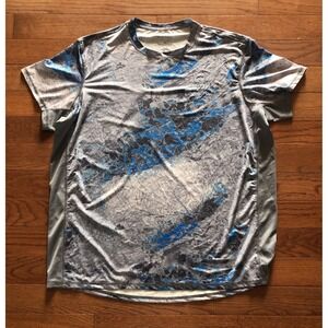 Realtree Fishing Shirt Gray & Blue Short Sleeve Performance Mens Size 3XL NWOT